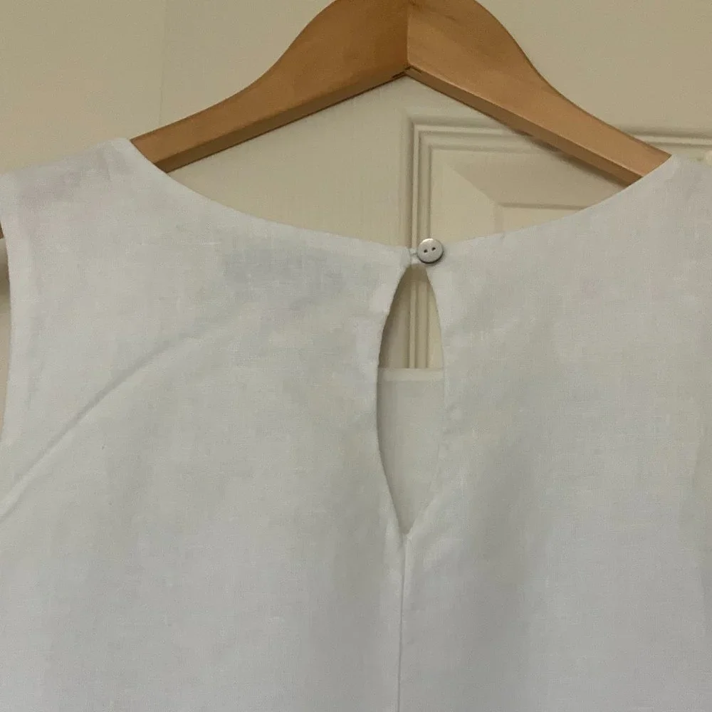 SOLD π2X HPπTommy Bahama Women's Cirque De Palm White Linen Shift Dress Sz XL - Picture 4 of 14